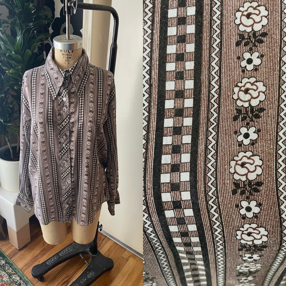 XL Vintage Lane Bryant Dagger Collar Western style Shirt
